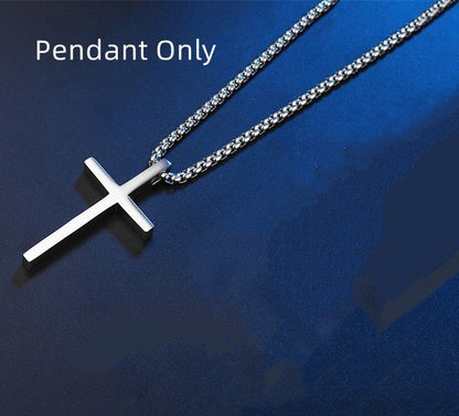 Simple Titanium Steel Cross Pendant Necklace - Trendy Radar
