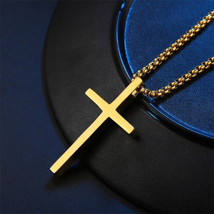Simple Titanium Steel Cross Pendant Necklace - Trendy Radar