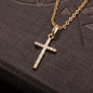 Simple Zircon Retro Cross Pendant Necklace - Trendy Radar