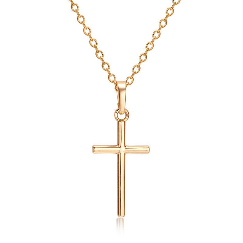 Simple Zircon Retro Cross Pendant Necklace - Trendy Radar