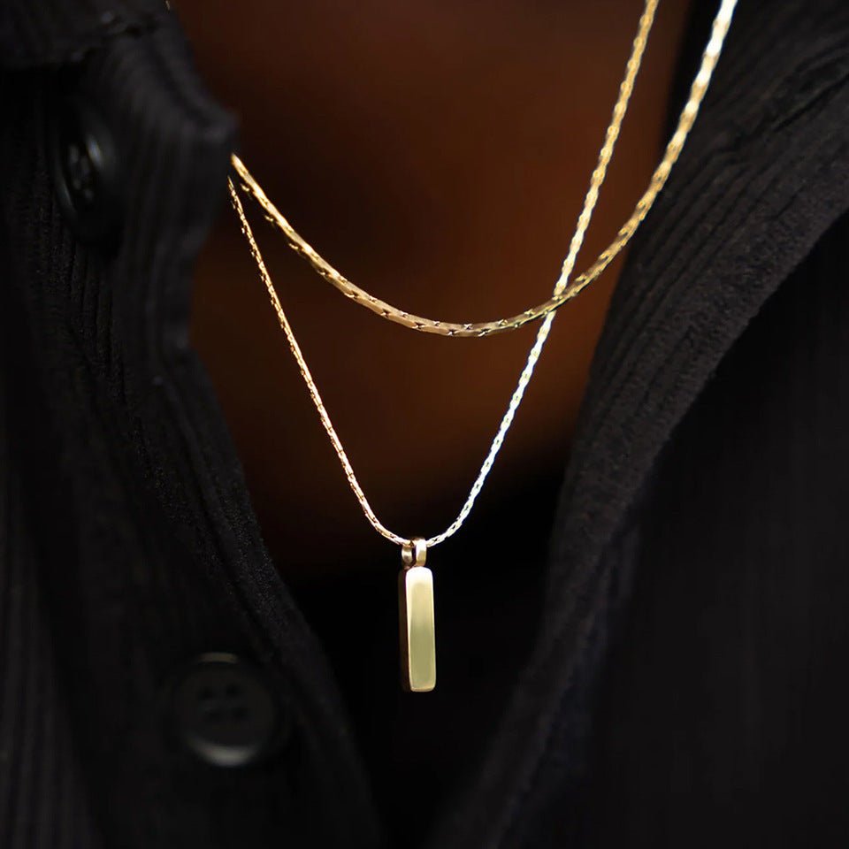 Small Brick Men’s Necklace Clavicle Chain - Trendy Radar