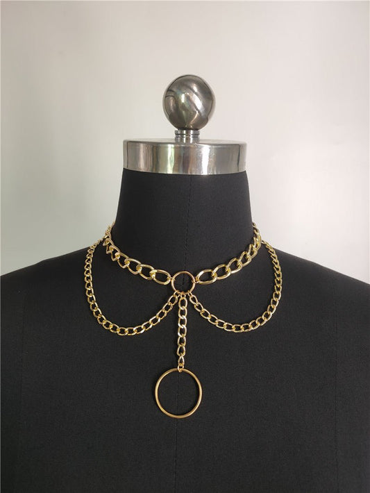 Spicy Ring Pendant Tassel Double - Layer Necklace - Trendy Radar