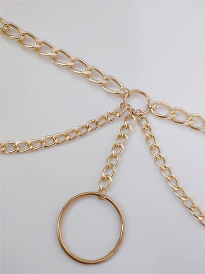 Spicy Ring Pendant Tassel Double - Layer Necklace - Trendy Radar
