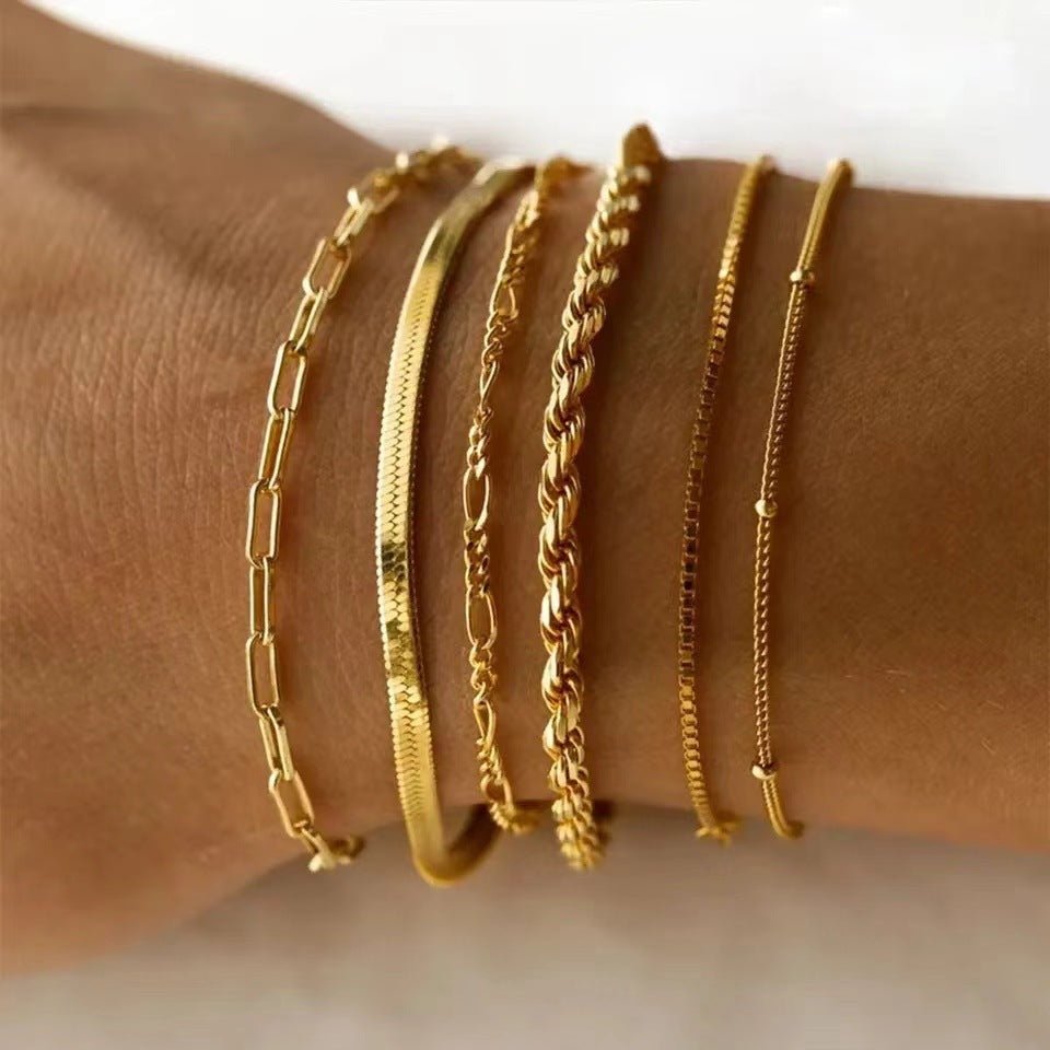 Stainless Steel 5 - Piece Bracelet Set - Trendy Radar