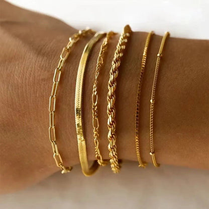 Stainless Steel 5 - Piece Bracelet Set - Trendy Radar