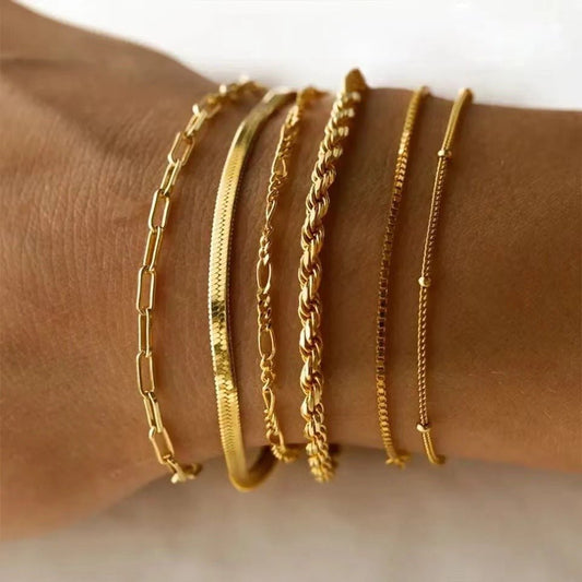 Stainless Steel 5 - Piece Bracelet Set - Trendy Radar