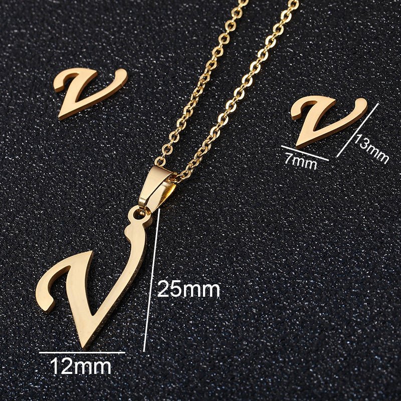 Stainless Steel Alphabet Necklace, 26 Initial Letters A–Z - Trendy Radar