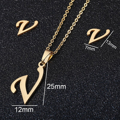 Stainless Steel Alphabet Necklace, 26 Initial Letters A–Z - Trendy Radar