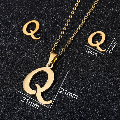 Stainless Steel Alphabet Necklace, 26 Initial Letters A–Z - Trendy Radar