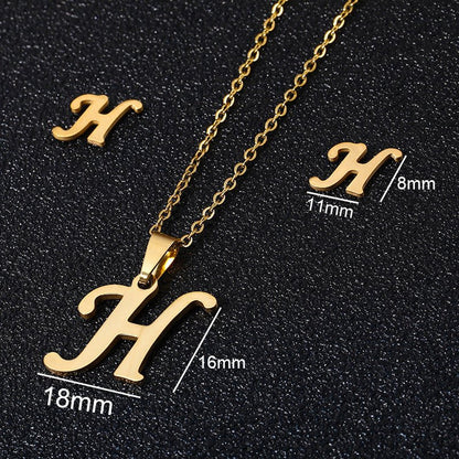 Stainless Steel Alphabet Necklace, 26 Initial Letters A–Z - Trendy Radar