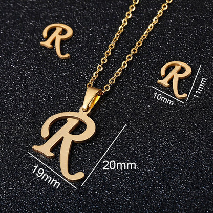 Stainless Steel Alphabet Necklace, 26 Initial Letters A–Z - Trendy Radar