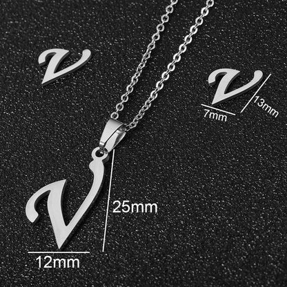 Stainless Steel Alphabet Necklace, 26 Initial Letters A–Z - Trendy Radar