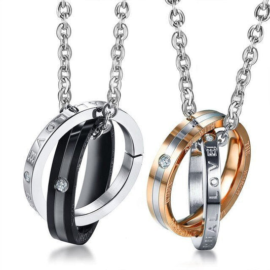Stainless Steel Geometric Couple Necklace - Trendy Radar