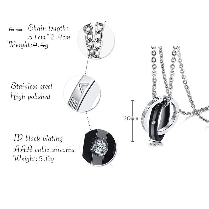 Stainless Steel Geometric Couple Necklace - Trendy Radar