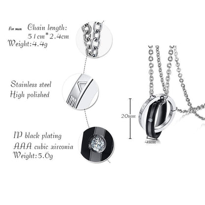 Stainless Steel Geometric Couple Necklace - Trendy Radar