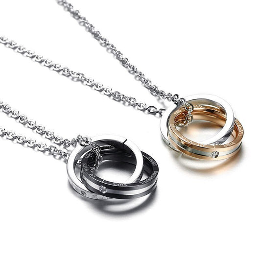 Stainless Steel Geometric Couple Necklace - Trendy Radar