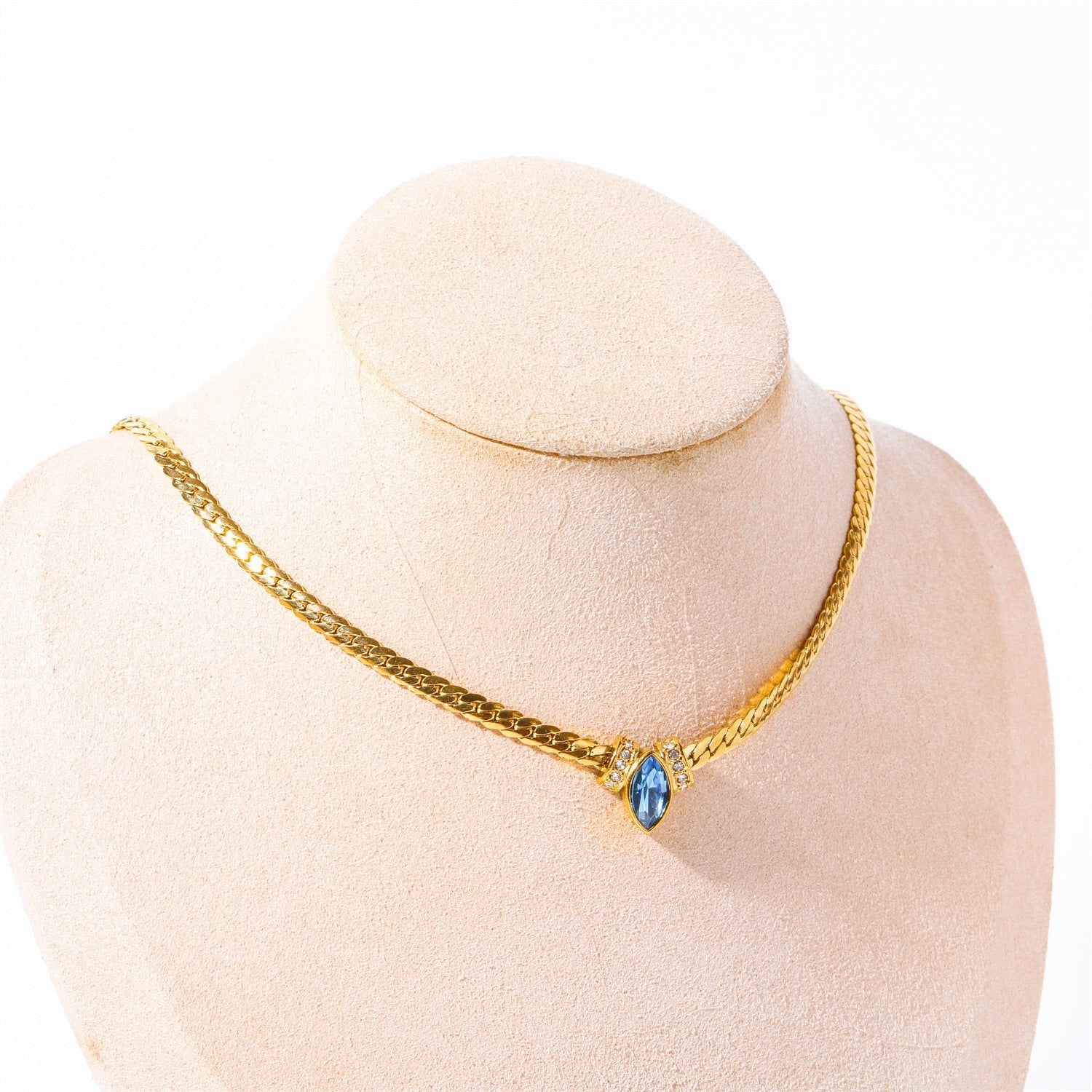 Stainless Steel Horse Eye Zircon Necklace - Trendy Radar