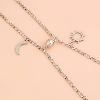Stainless Steel Sun & Moon Magnetic Couple Bracelet - Trendy Radar