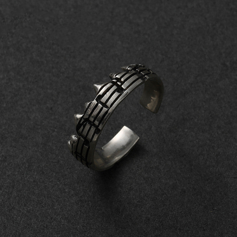 Sterling Silver Couple Ring – Adjustable Geometric Design - Trendy Radar
