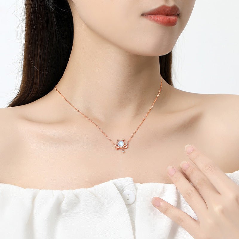 Sterling Silver Dragon Moonstone Necklace - Trendy Radar