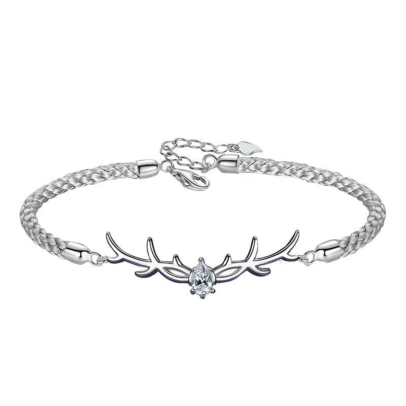 Sterling Silver Reindeer Horns Bracelet - Trendy Radar