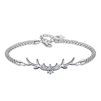 Sterling Silver Reindeer Horns Bracelet - Trendy Radar