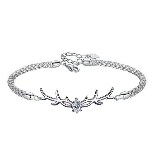 Sterling Silver Reindeer Horns Bracelet - Trendy Radar