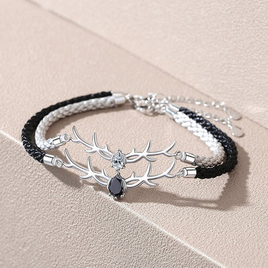 Sterling Silver Reindeer Horns Bracelet - Trendy Radar