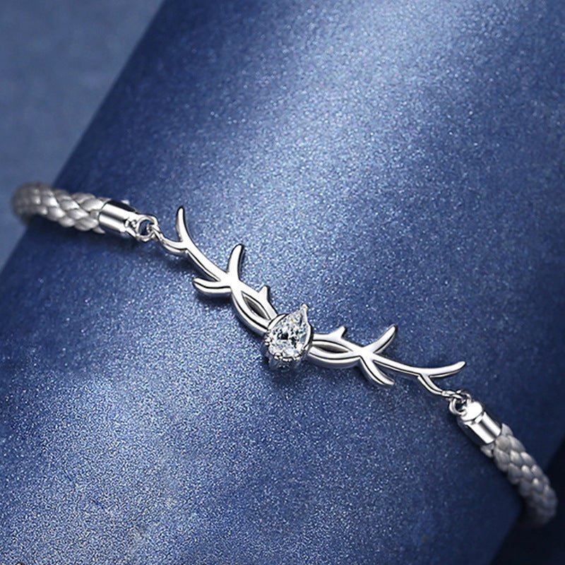 Sterling Silver Reindeer Horns Bracelet - Trendy Radar