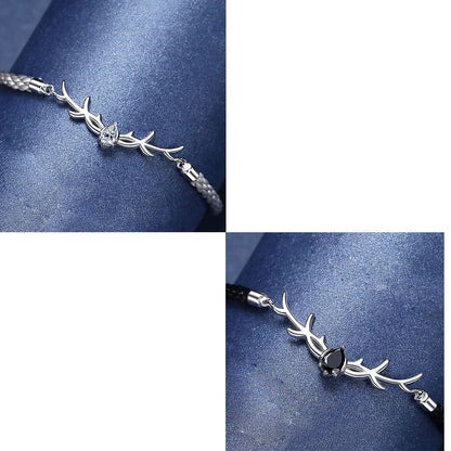 Sterling Silver Reindeer Horns Bracelet - Trendy Radar