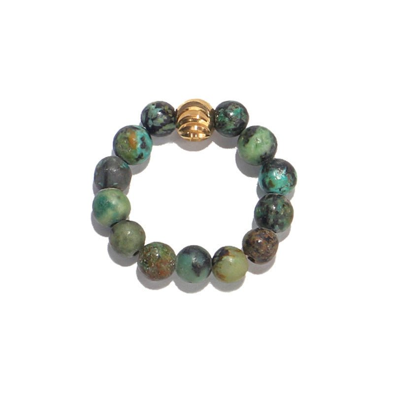 Summer New African Turquoise Elastic Bracelet 7 Ring - Trendy Radar