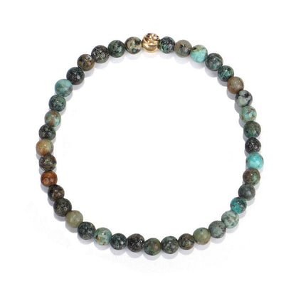 Summer New African Turquoise Elastic Bracelet 7 Ring - Trendy Radar