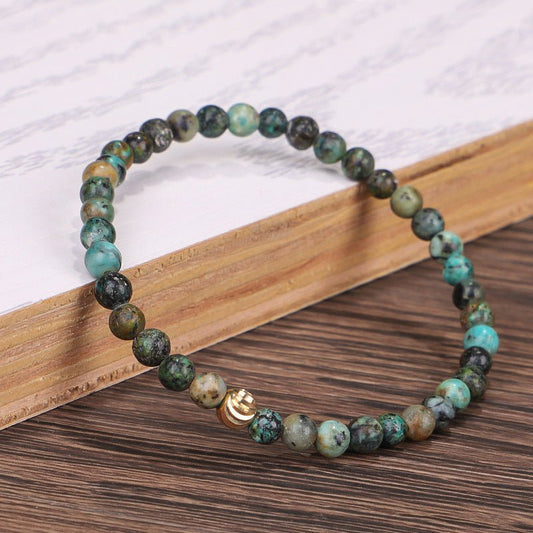 Summer New African Turquoise Elastic Bracelet 7 Ring - Trendy Radar