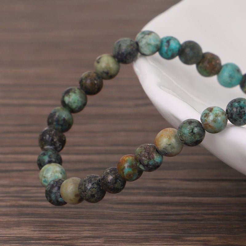 Summer New African Turquoise Elastic Bracelet 7 Ring - Trendy Radar