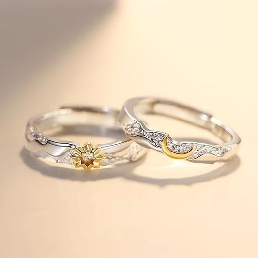 Sun and Moon Open Ring for Couples – Adjustable - Trendy Radar