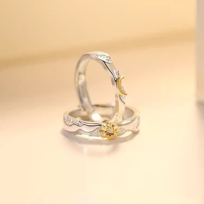 Sun and Moon Open Ring for Couples – Adjustable - Trendy Radar