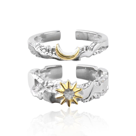 Sun and Moon Open Ring for Couples – Adjustable - Trendy Radar