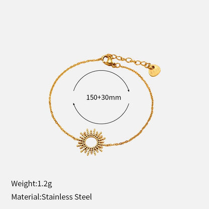 SUNFLOWER Gold Stainless Steel Necklace & Bracelet Set - Trendy Radar