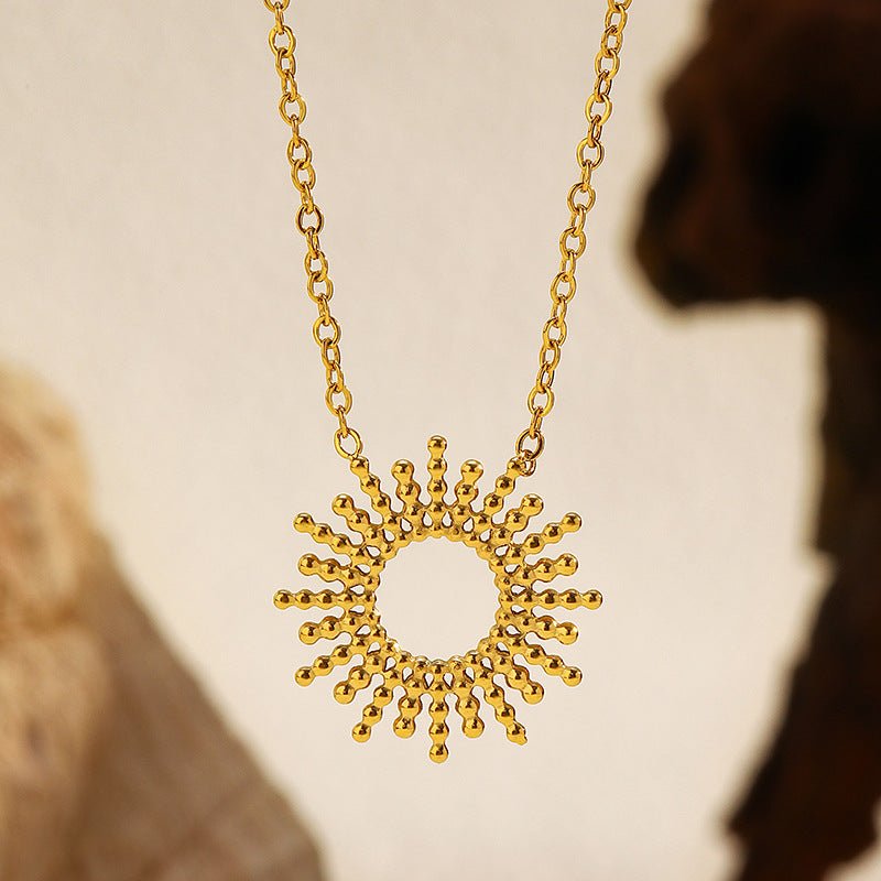 SUNFLOWER Gold Stainless Steel Necklace & Bracelet Set - Trendy Radar