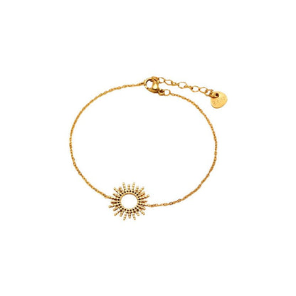 SUNFLOWER Gold Stainless Steel Necklace & Bracelet Set - Trendy Radar