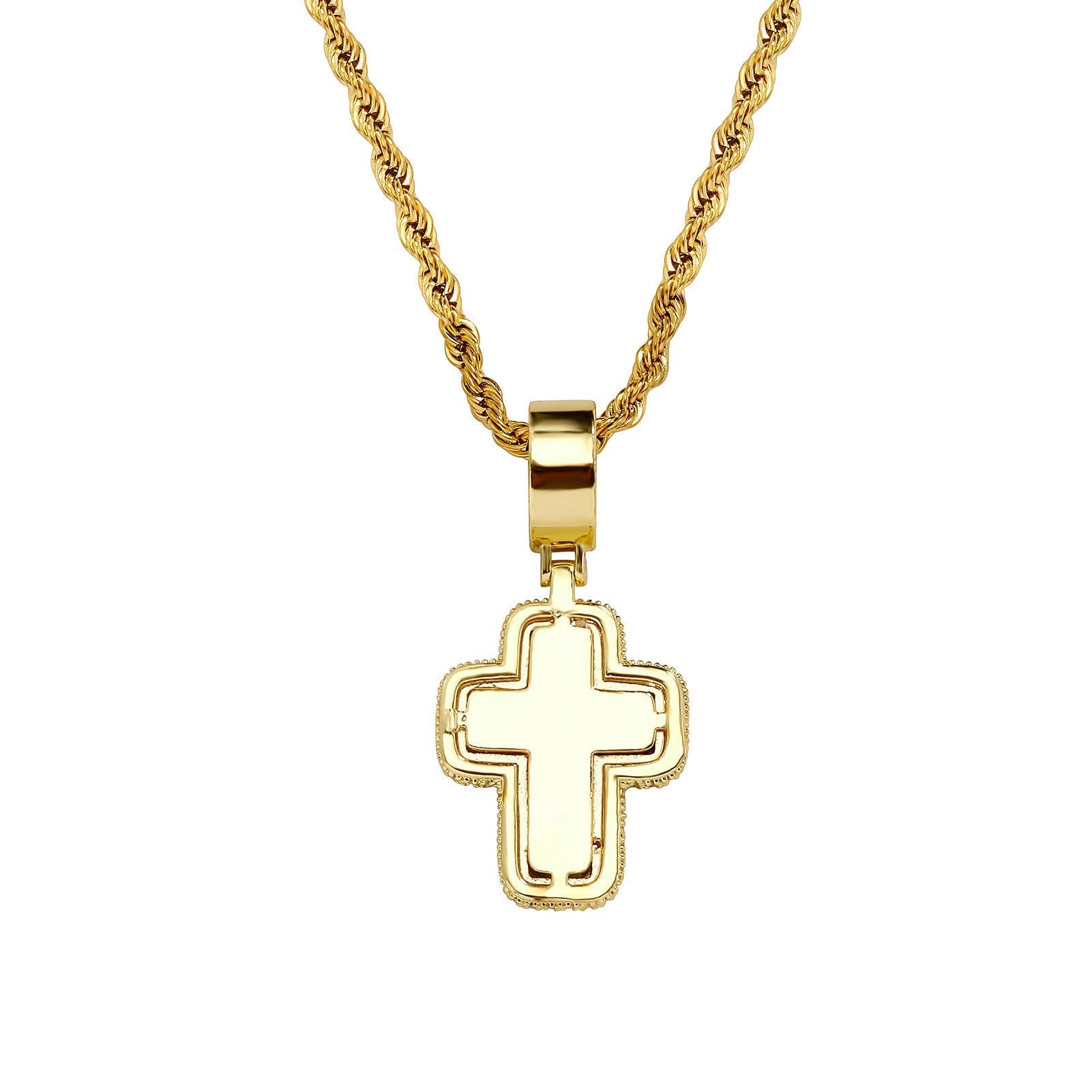 T - Square Cross Necklace with Zircon Crystal - Trendy Radar