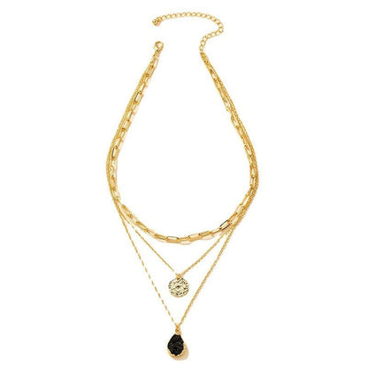 Three - Layer Crystal Bud Pendant Necklace - Trendy Radar