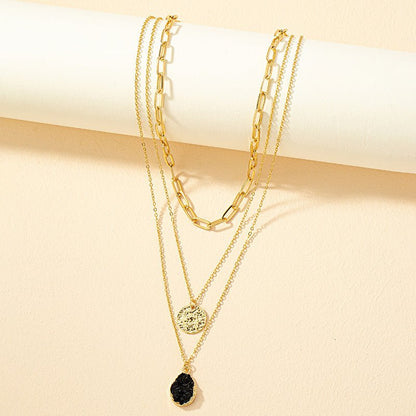 Three - Layer Crystal Bud Pendant Necklace - Trendy Radar