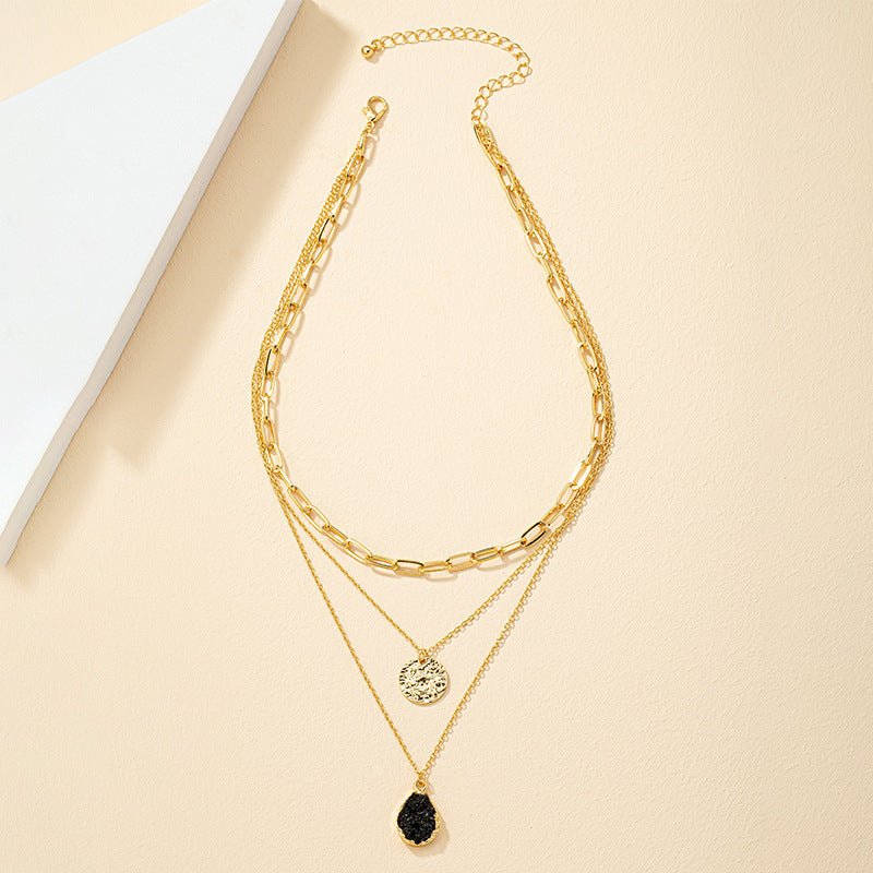 Three - Layer Crystal Bud Pendant Necklace - Trendy Radar
