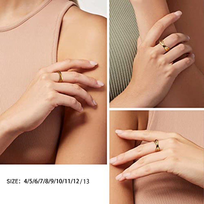 Three - Ring Rotating Anxiety Relief Ring - Trendy Radar