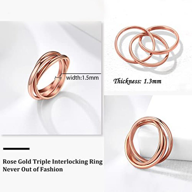 Three - Ring Rotating Anxiety Relief Ring - Trendy Radar