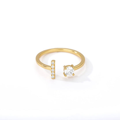 Tiny Initial Letter Ring A–Z, Adjustable - Trendy Radar