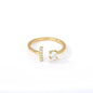 Tiny Initial Letter Ring A–Z, Adjustable - Trendy Radar