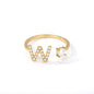 Tiny Initial Letter Ring A–Z, Adjustable - Trendy Radar
