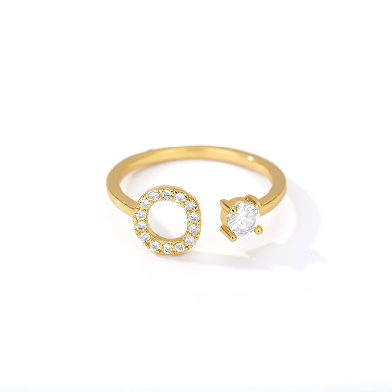 Tiny Initial Letter Ring A–Z, Adjustable - Trendy Radar
